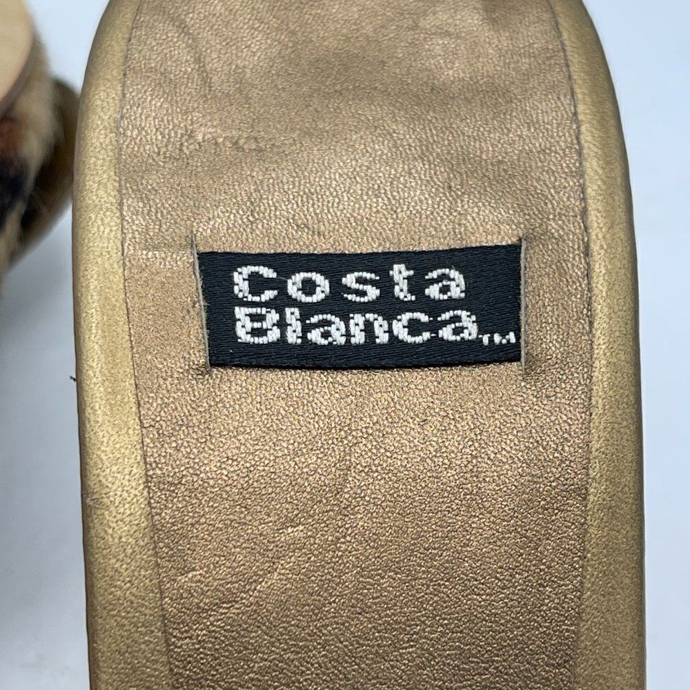 Costa Blanca Animal Print Buckle Open Toe Wooden Heel Shoe 5.5 - Picture 10 of 10